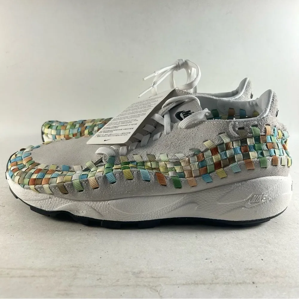 Nike Air Footscape Woven Womens Suede Shoes Gray Rainbow Size 9.5 FB1959–101